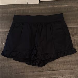 Janie and Jack Girls 5T Black Ruffle Hem Stretch Waist Shorts